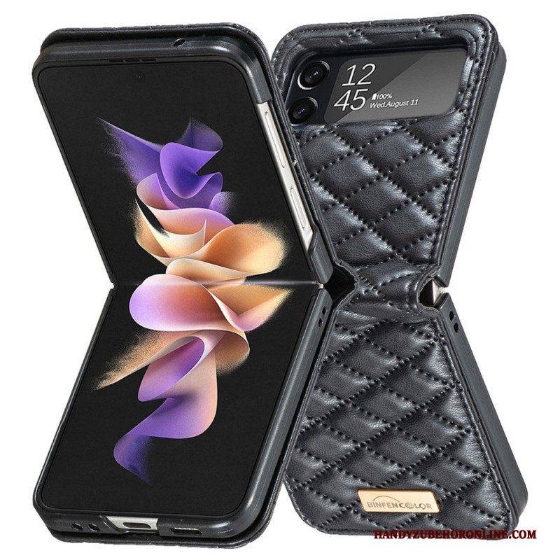 Hülle Für Samsung Galaxy Z Flip 4 Flip Case Gesteppte Binfen-farbe