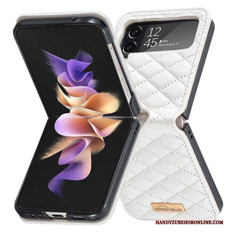 Hülle Für Samsung Galaxy Z Flip 4 Flip Case Gesteppte Binfen-farbe