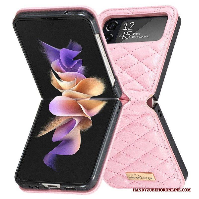 Hülle Für Samsung Galaxy Z Flip 4 Flip Case Gesteppte Binfen-farbe
