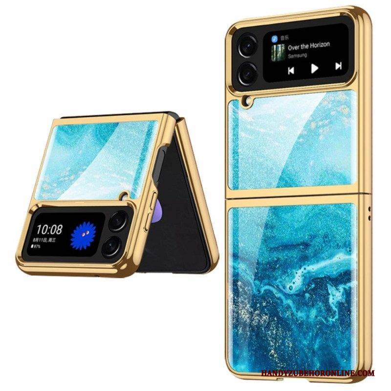 Hülle Für Samsung Galaxy Z Flip 4 Flip Case Gkk Abstraktes Gehärtetes Glas