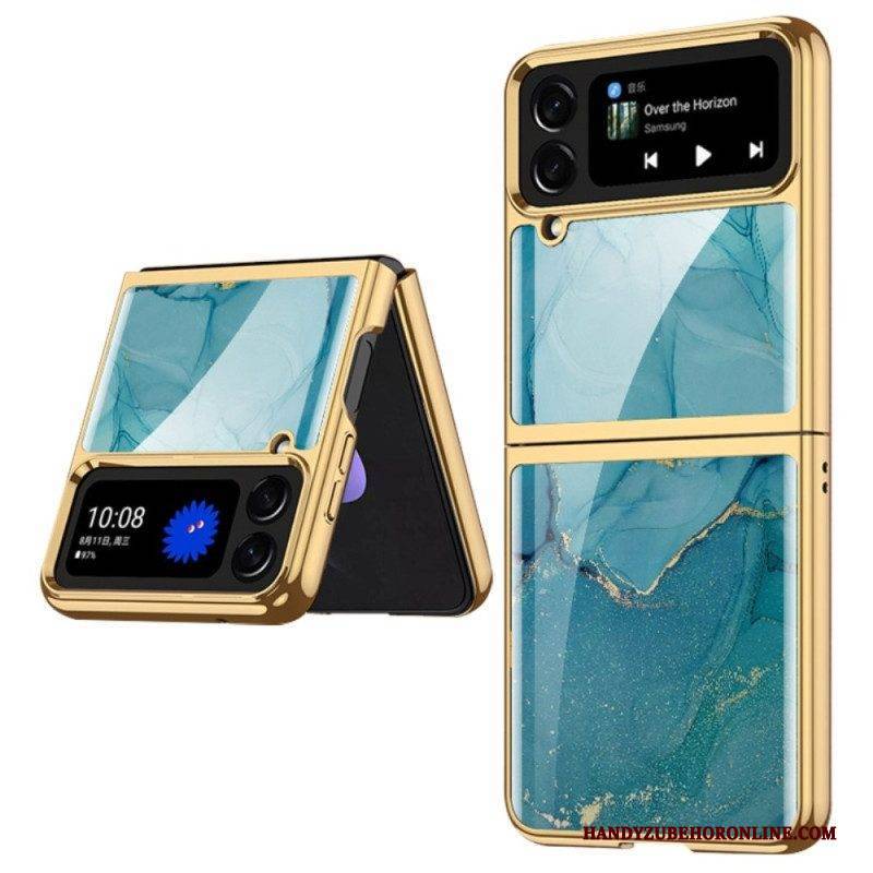 Hülle Für Samsung Galaxy Z Flip 4 Flip Case Gkk Abstraktes Gehärtetes Glas