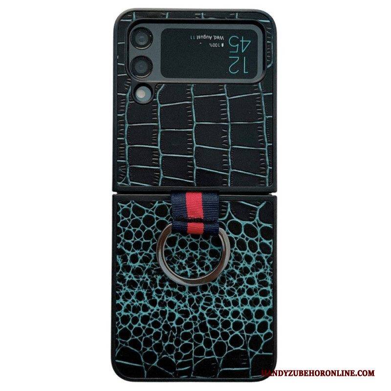 Hülle Für Samsung Galaxy Z Flip 4 Flip Case Krokodil- Und Ringstil