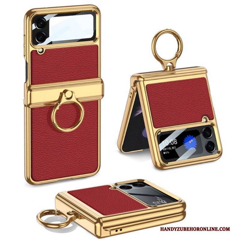 Hülle Für Samsung Galaxy Z Flip 4 Flip Case Lederstil Mit Gkk-karabiner