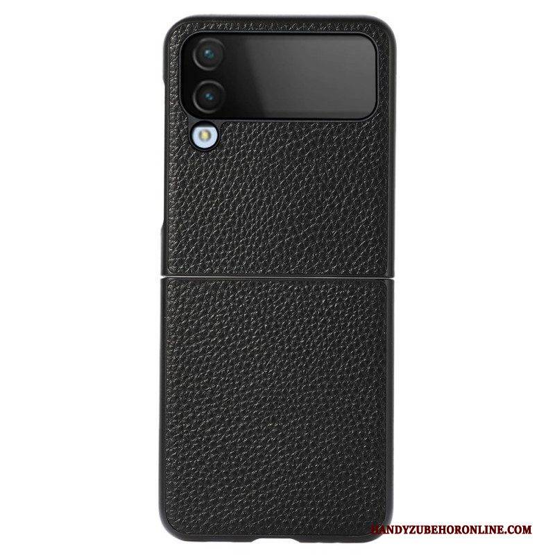 Hülle Für Samsung Galaxy Z Flip 4 Flip Case Litschi-echtes Leder