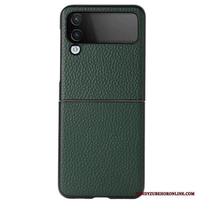 Hülle Für Samsung Galaxy Z Flip 4 Flip Case Litschi-echtes Leder