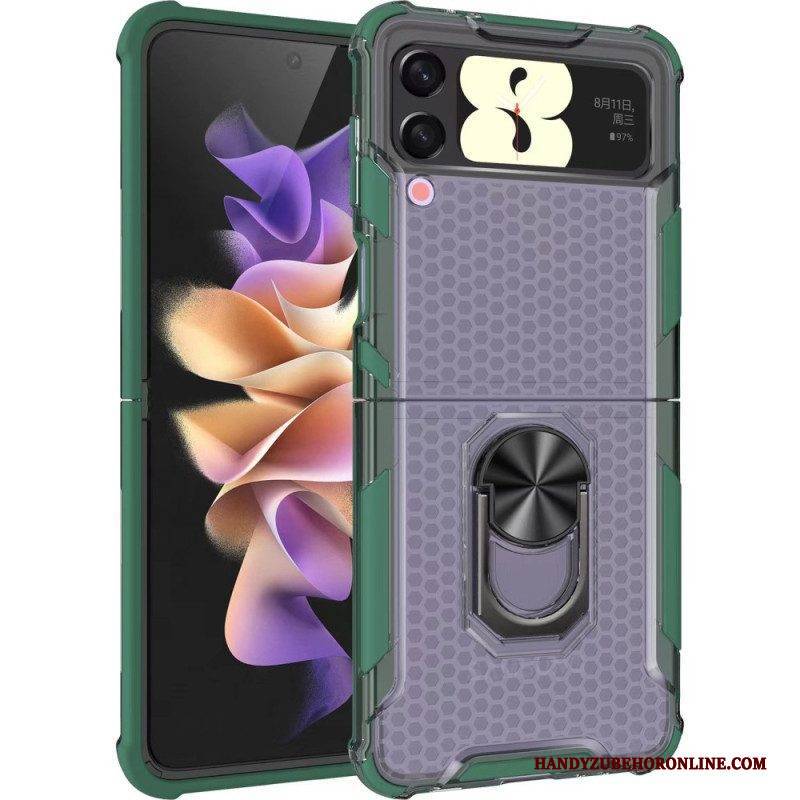 Hülle Für Samsung Galaxy Z Flip 4 Flip Case Wabe Mit Ringunterstützung