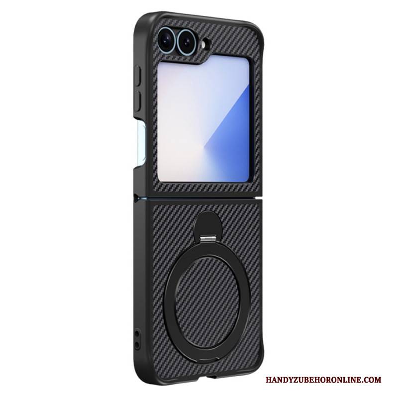 Hülle Für Samsung Galaxy Z Flip 7 Fe Carbonfaser-design Mit Magnetständer