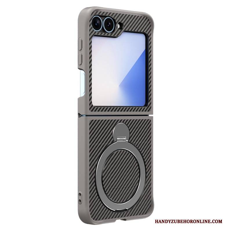 Hülle Für Samsung Galaxy Z Flip 7 Fe Carbonfaser-design Mit Magnetständer