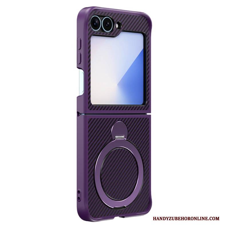 Hülle Für Samsung Galaxy Z Flip 7 Fe Carbonfaser-design Mit Magnetständer