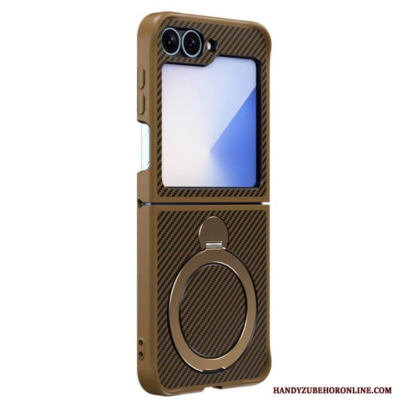 Hülle Für Samsung Galaxy Z Flip 7 Fe Carbonfaser-design Mit Magnetständer