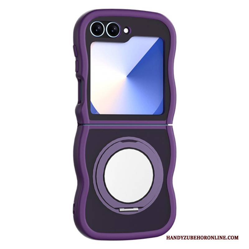 Hülle Für Samsung Galaxy Z Flip 7 Fe Drehbarer Ständer Und Integrierter Spiegel