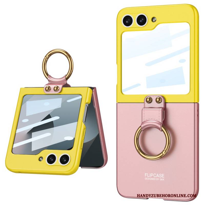 Hülle Für Samsung Galaxy Z Flip 7 Fe Magnetischer Scharnierschutz Und Zweifarbiger Ständer