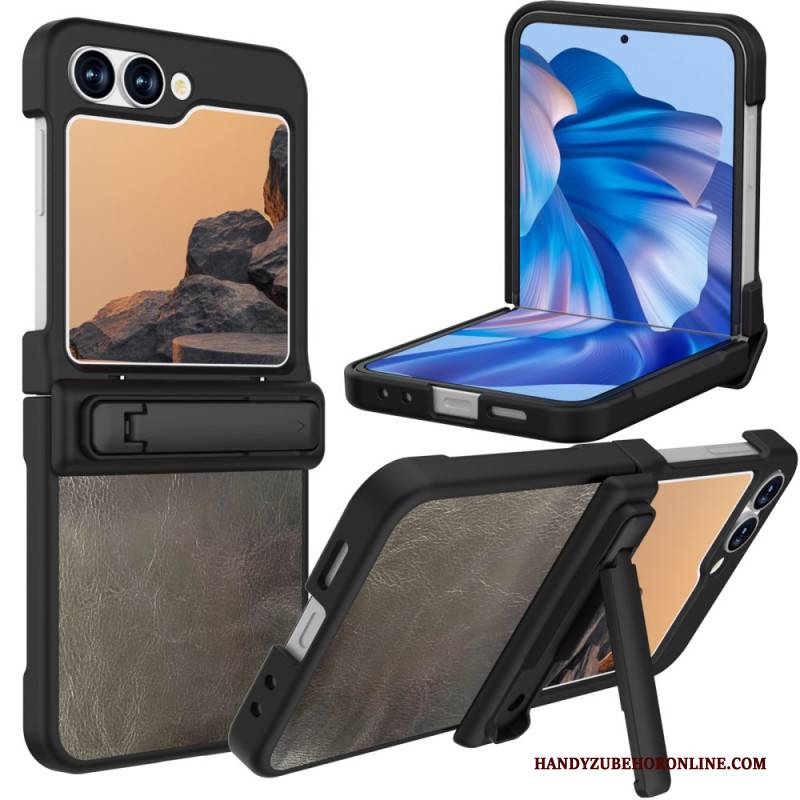 Hülle Für Samsung Galaxy Z Flip 7 Fe Ständer In Vintage-lederoptik