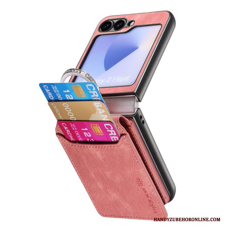 Hülle Für Samsung Galaxy Z Flip 7 Fe Wildleder-effekt Mit Kartenhalter