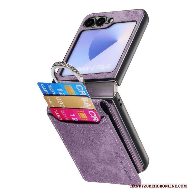 Hülle Für Samsung Galaxy Z Flip 7 Fe Wildleder-effekt Mit Kartenhalter