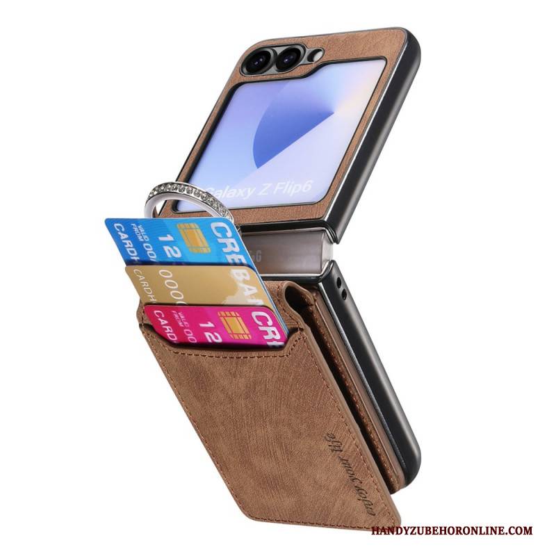 Hülle Für Samsung Galaxy Z Flip 7 Fe Wildleder-effekt Mit Kartenhalter