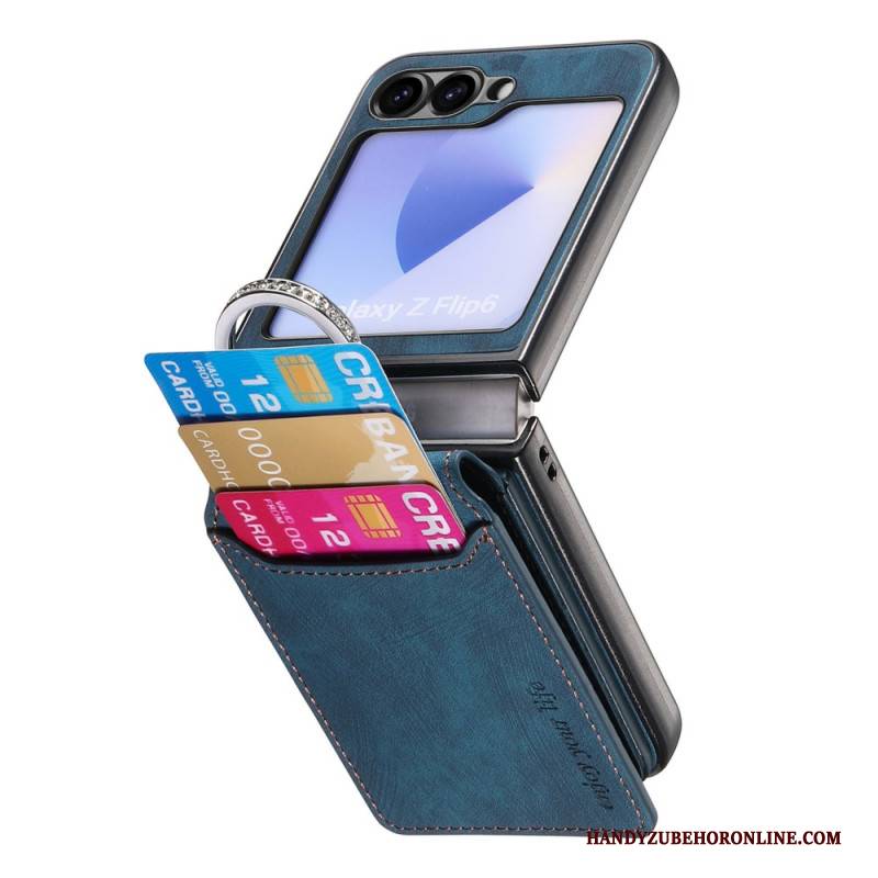 Hülle Für Samsung Galaxy Z Flip 7 Fe Wildleder-effekt Mit Kartenhalter