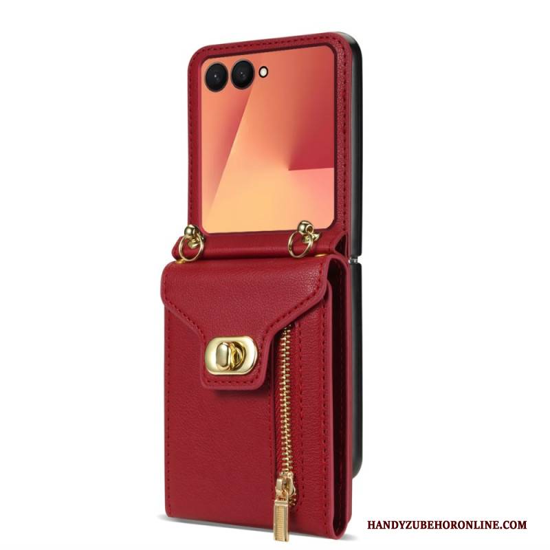 Hülle Für Samsung Galaxy Z Flip 7 Geldbörse Mit Reißverschluss & Schultergurt