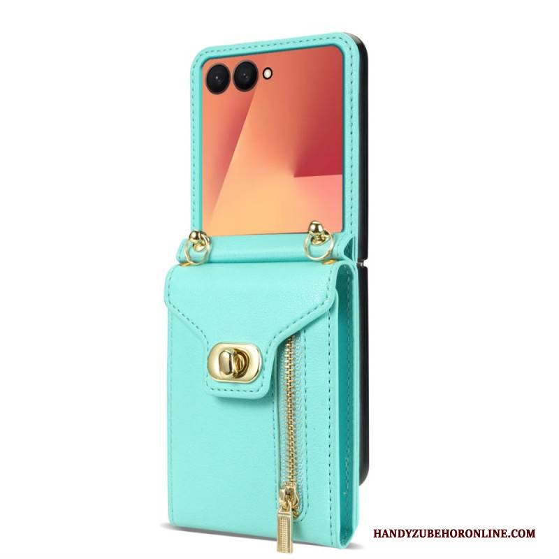 Hülle Für Samsung Galaxy Z Flip 7 Geldbörse Mit Reißverschluss & Schultergurt