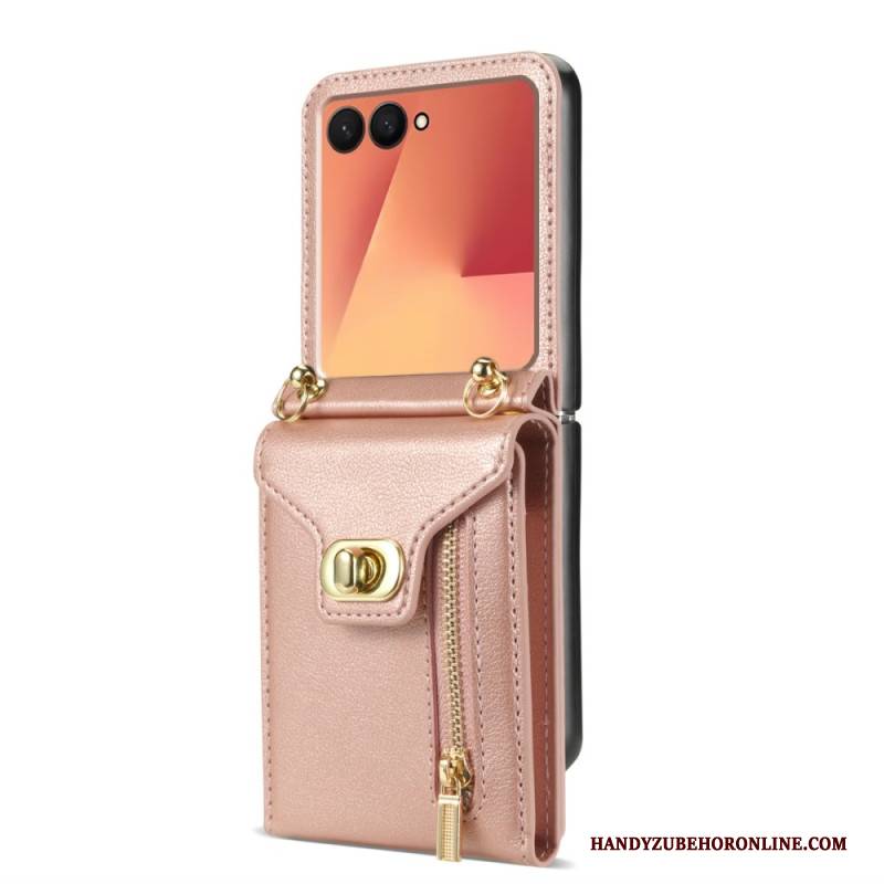 Hülle Für Samsung Galaxy Z Flip 7 Geldbörse Mit Reißverschluss & Schultergurt