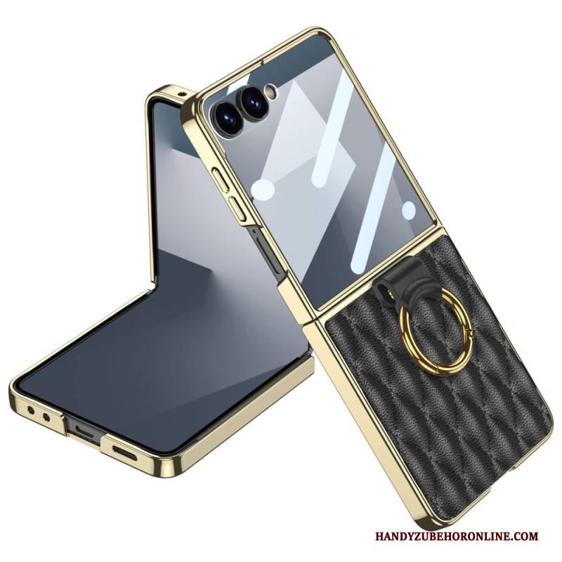 Hülle Für Samsung Galaxy Z Flip 7 Gestepptes Design Mit Ringhalter