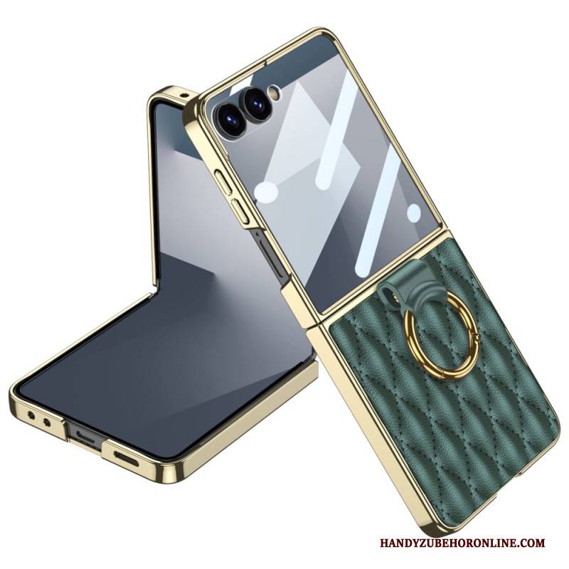 Hülle Für Samsung Galaxy Z Flip 7 Gestepptes Design Mit Ringhalter