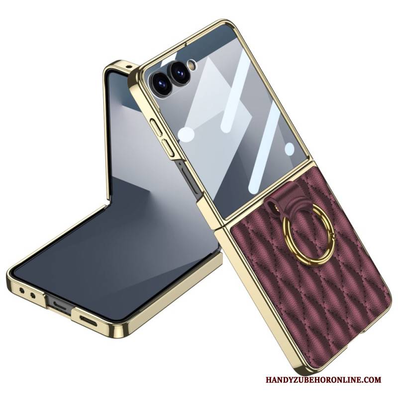 Hülle Für Samsung Galaxy Z Flip 7 Gestepptes Design Mit Ringhalter