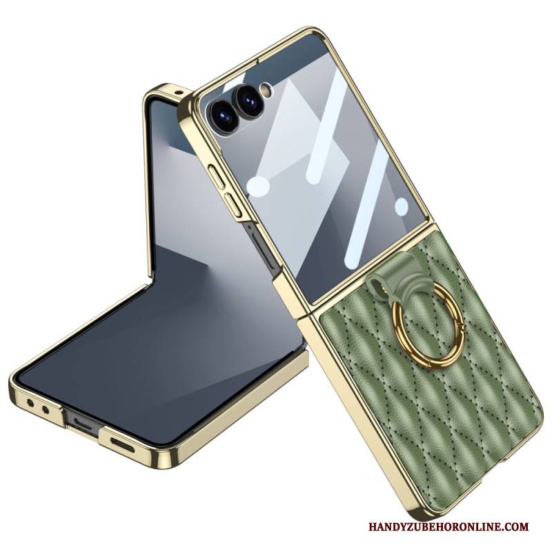 Hülle Für Samsung Galaxy Z Flip 7 Gestepptes Design Mit Ringhalter