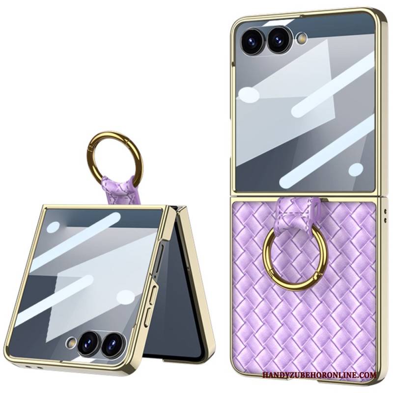 Hülle Für Samsung Galaxy Z Flip 7 Gewebte Struktur Mit Ringhalter