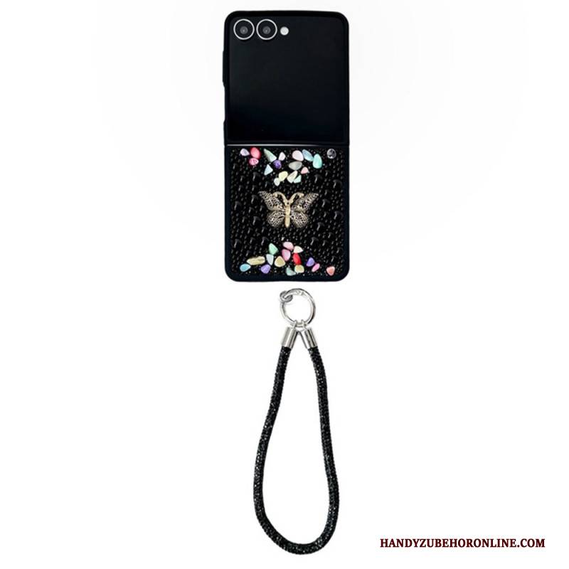 Hülle Für Samsung Galaxy Z Flip 7 Glitzerdesign Und Handschlaufe