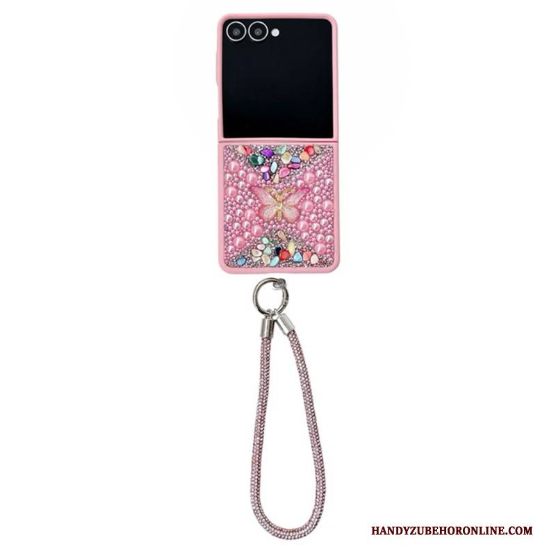 Hülle Für Samsung Galaxy Z Flip 7 Glitzerdesign Und Handschlaufe
