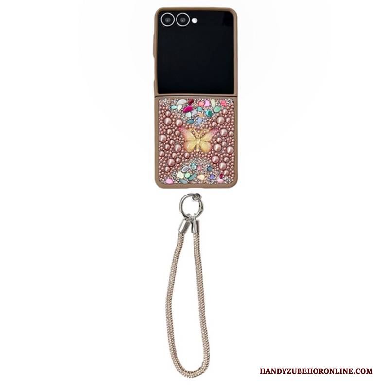 Hülle Für Samsung Galaxy Z Flip 7 Glitzerdesign Und Handschlaufe