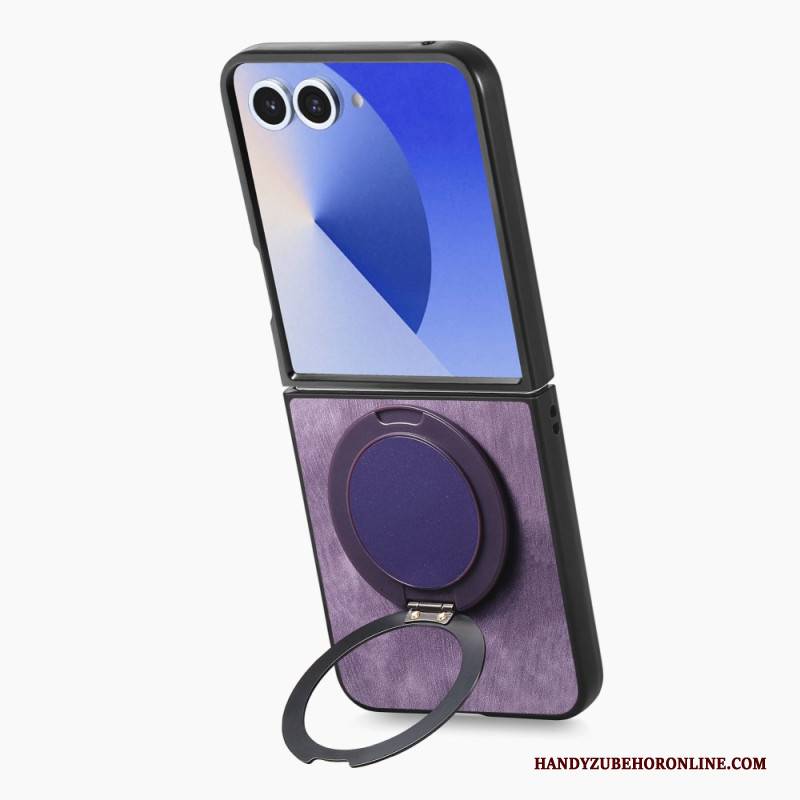 Hülle Für Samsung Galaxy Z Flip 7 Lederoptik Mit -drehständer
