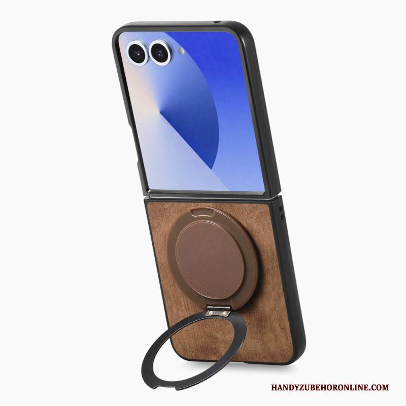 Hülle Für Samsung Galaxy Z Flip 7 Lederoptik Mit -drehständer