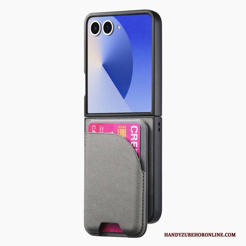 Hülle Für Samsung Galaxy Z Flip 7 Magnetverschluss Mit Halterung Und Abnehmbarem Kartenhalter