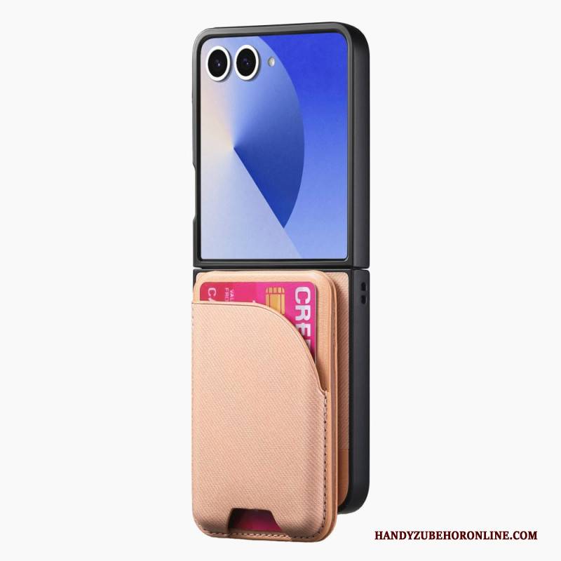 Hülle Für Samsung Galaxy Z Flip 7 Magnetverschluss Mit Halterung Und Abnehmbarem Kartenhalter
