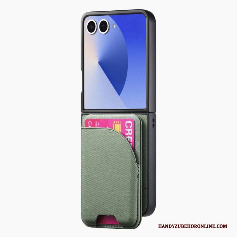 Hülle Für Samsung Galaxy Z Flip 7 Magnetverschluss Mit Halterung Und Abnehmbarem Kartenhalter