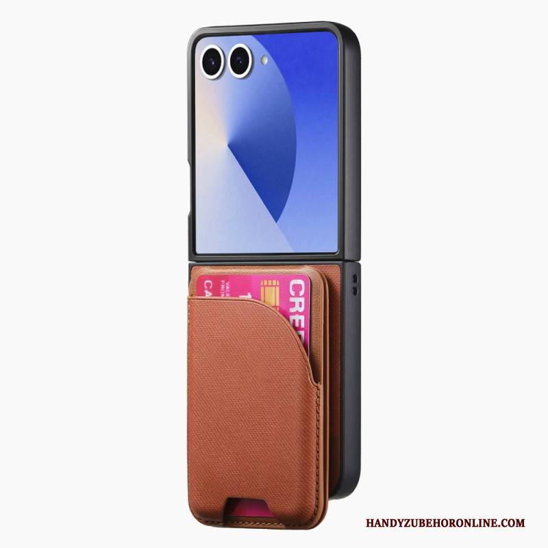 Hülle Für Samsung Galaxy Z Flip 7 Magnetverschluss Mit Halterung Und Abnehmbarem Kartenhalter