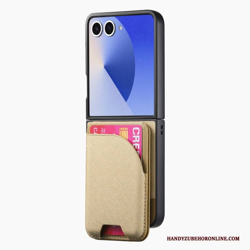 Hülle Für Samsung Galaxy Z Flip 7 Magnetverschluss Mit Halterung Und Abnehmbarem Kartenhalter