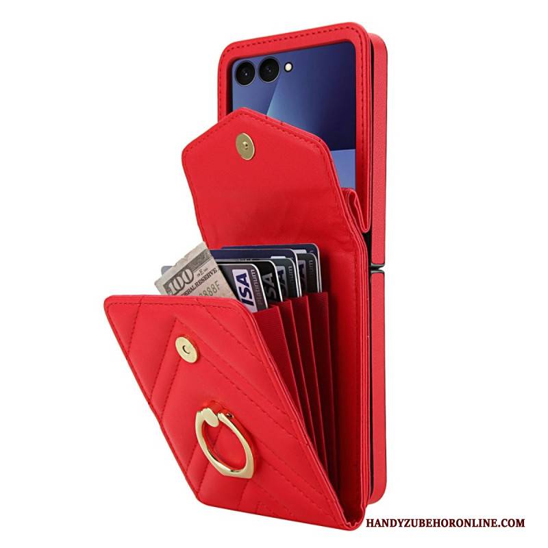 Hülle Für Samsung Galaxy Z Flip 7 Rfid-blockierender Kartenhalter Und Riemen