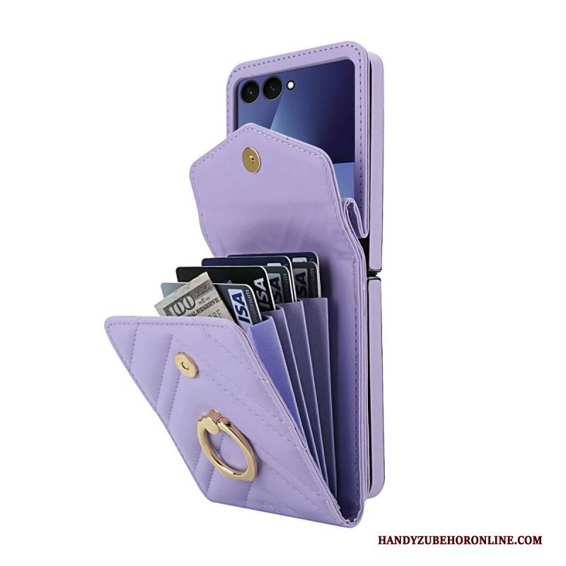 Hülle Für Samsung Galaxy Z Flip 7 Rfid-blockierender Kartenhalter Und Riemen