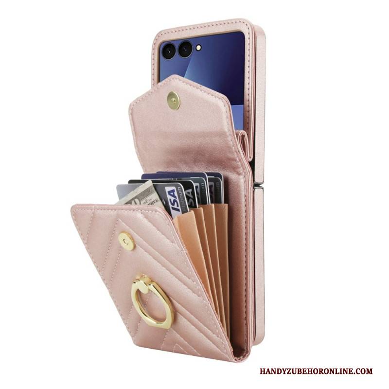 Hülle Für Samsung Galaxy Z Flip 7 Rfid-blockierender Kartenhalter Und Riemen