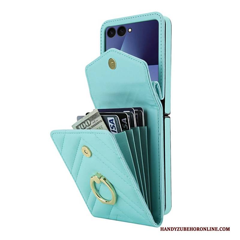 Hülle Für Samsung Galaxy Z Flip 7 Rfid-blockierender Kartenhalter Und Riemen