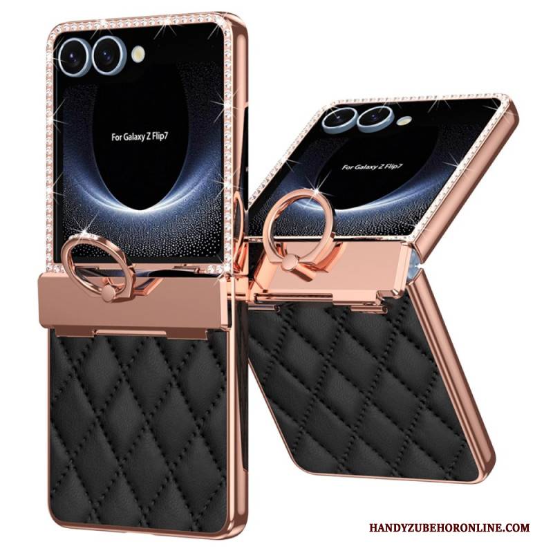Hülle Für Samsung Galaxy Z Flip 7 Ringständer Und Strassverzierung