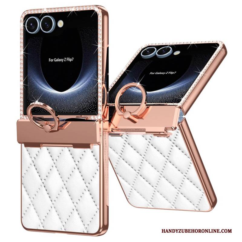 Hülle Für Samsung Galaxy Z Flip 7 Ringständer Und Strassverzierung