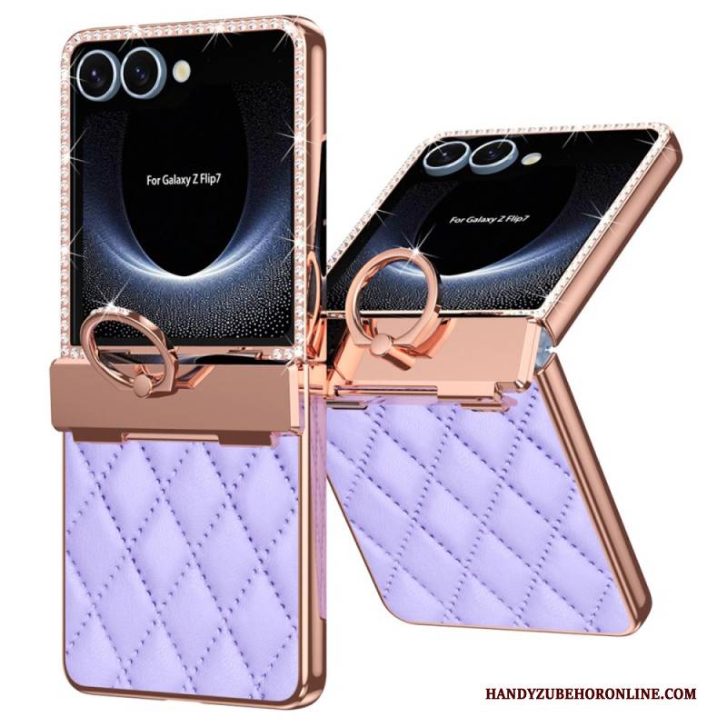 Hülle Für Samsung Galaxy Z Flip 7 Ringständer Und Strassverzierung
