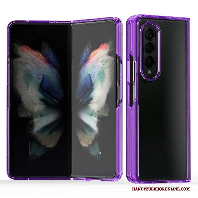 Hülle Für Samsung Galaxy Z Fold 3 5G Transparente Farbige Kanten