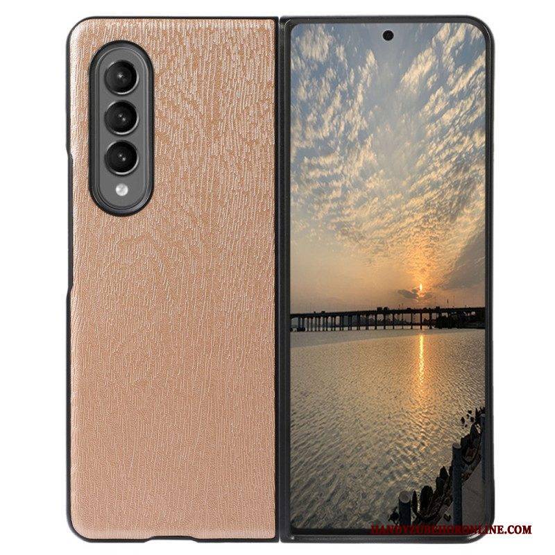 Hülle Für Samsung Galaxy Z Fold 4 Kunstleder-holzstruktur