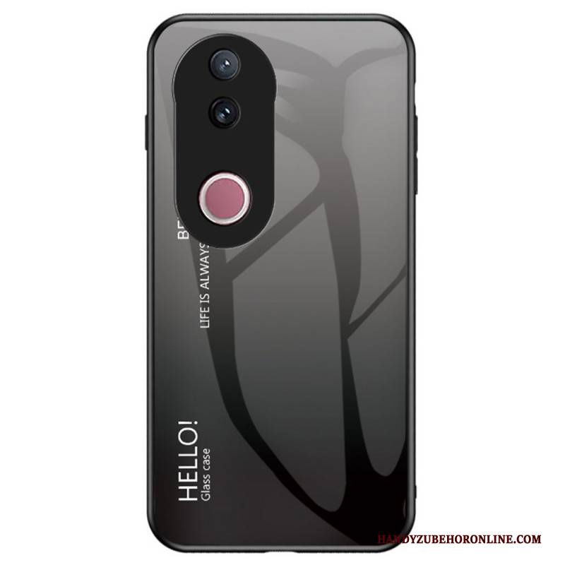 Hülle Für Vivo V50 5g Gehärtetes Glas Aufschrift „hello“
