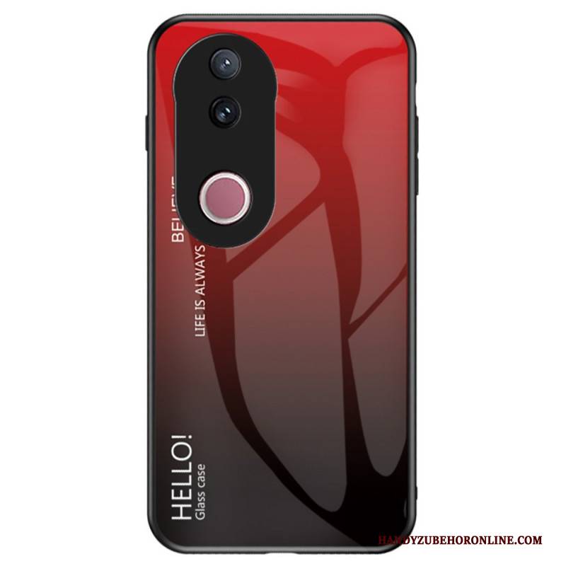 Hülle Für Vivo V50 5g Gehärtetes Glas Aufschrift „hello“